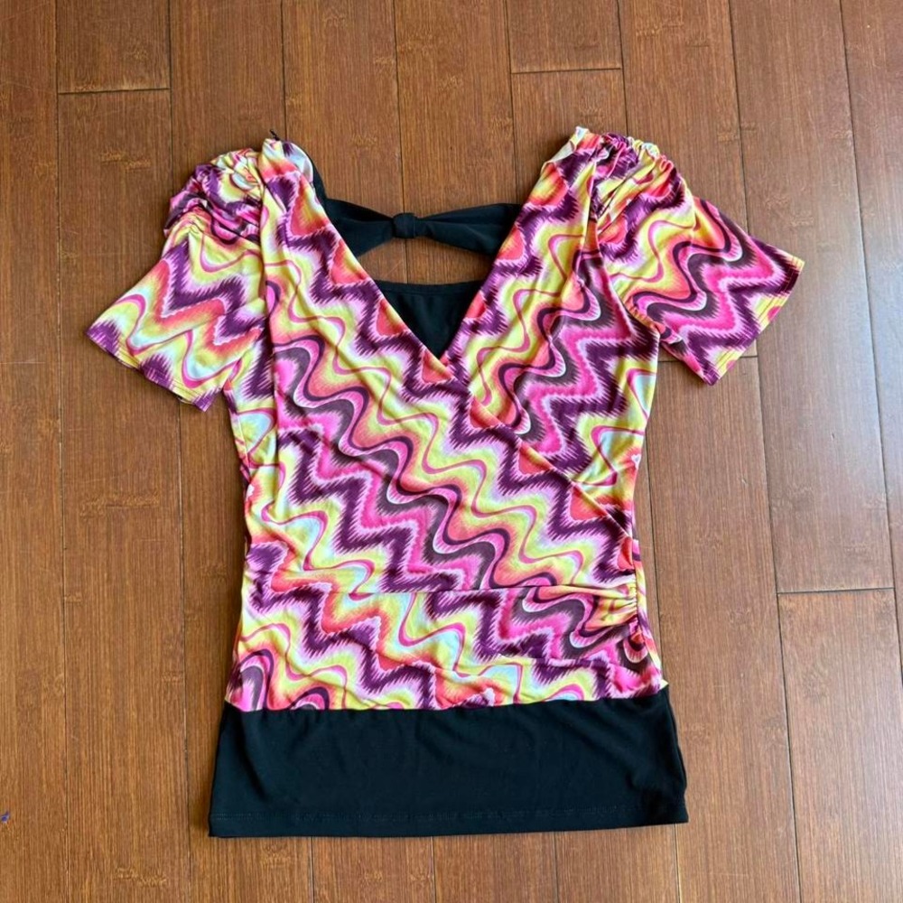 Pink and Purple Chevron Y2K‎ Top